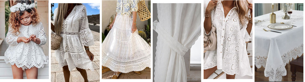 Eyelet Cotton Lace Material