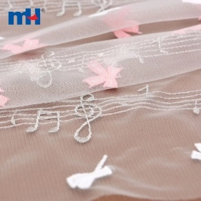 Musical Notes Embroidered Fabric